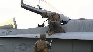 U S  Marines conduct simulate damaged aircraft recovery at MCAS Iwakuni