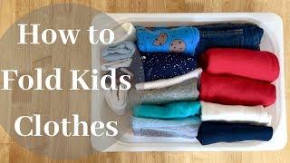 How to Fold Kids Clothes / Konmari Method / To Save Space (Fold with me)