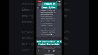 How to use ChatGPT as a Football Commentator