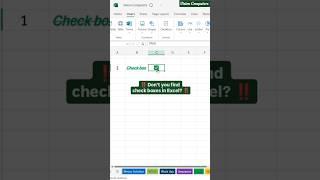 Excel trick  don't you find a check box in the insert tab? Try this solution #excel #exceltips