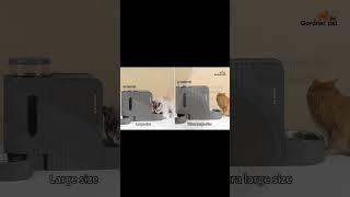 Gardner Pet Automatic Gravity Cat Food Feeder and Water Dispenser Stainless Steel Two-in-One Set
