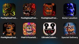 Five Nights at Freddy's 3,FNaF 4,FNaF 2,Sister Location,FNAF,FNaF 6 Pizzeria Simulator,Custom Night