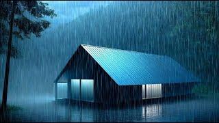 Listen & Sleep Immediately with Heavy Rain and Roaring Thunder Sounds on a Tin Roof at Night