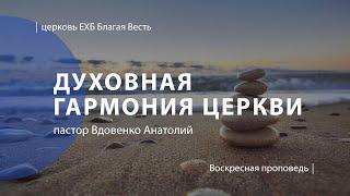 Духовная гармония церкви | Проповедь | пастор Вдовенко Анатолий | Церковь Благая Весть