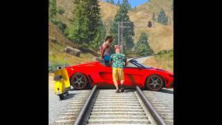 Franklin save Michael with  train  #Shorts #short