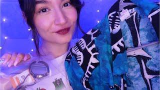 ASMR Thrift Haul (Fabric Sounds, Clothing, Whispering, Rambling)