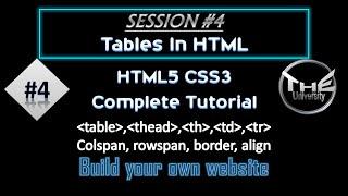 SESSION 4 || HTML5 CSS3 Tutorial for beginners || #tablesinhtml #createtablesinhtml #htmlcss #html