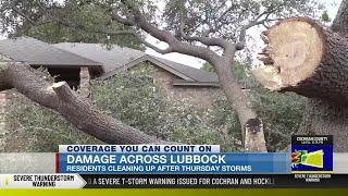 Lubbock residents cleaning up after Thursday storms