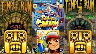 Temple Run Vs Subway Surfers Vs Temple Run 2 | Endless Run Gameplays | Temple Run Games Android/iOS