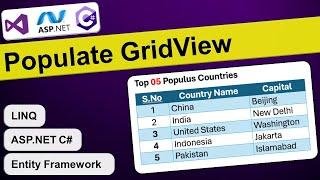 How to Populate GridView Control from Database using Entity Framework in ASP.NET