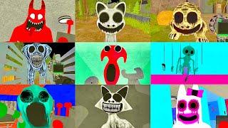 Garten Of Banban 1-7 All Jumpscares in FULL BRIGHT MODE Vs Zoonomaly All Jumpscares FULL BRIGHT