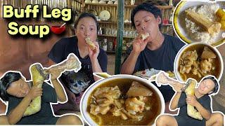 Village style Buff leg soup cooking& Eating #buff #rurallife #food #villagevlog #cooking #foodie