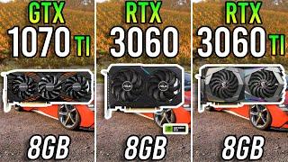 GTX 1070 Ti vs RTX 3060 vs RTX 3060 Ti - Tested in 2024