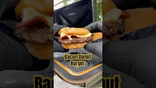 Bacon Donut Burger! #Donuts #Bacon #Cheeseburgers #Griddle #Donut #Burger  #BaconCheeseburger #Beef