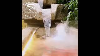 Chinese Stone Mill Water Fountain With Fish Pond