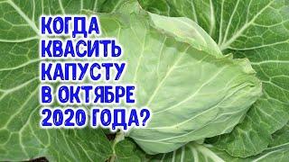 Когда квасить капусту в октябре 2020 года?