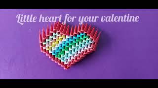 3D origami multicolour heart/3D origami rainbow heart/ Valentine gift