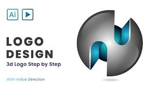 How to Create 3D Glossy Logo Design in Adobe Illustrator | Advance Tutorial