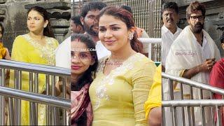 Actress Lavanya Tripathi Actor Naveen Chandra And Baba Bhaskar Visited Tirumala Temple