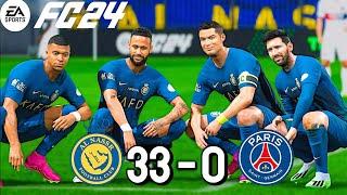 Ronaldo, Messi, Neymar & Mbappé All Stars Together | Al-Nassr Vs Paris SG | FC24 4K Match