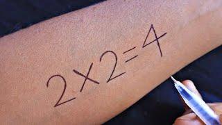 how to convert 2×2=4 in simple tribal tattoo with pen