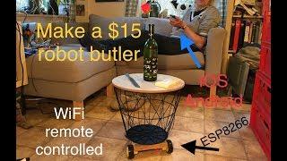 A $15 simple ESP8266 based robot butler / car / tank for Iphone or Android
