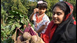 সুপারফুড বিটরুটের হালুয়া রুটির মজার রেসিপি | Village life with Shampa