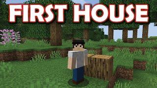 MAKING MY FIRST MINECRAFT HOUSE (+ getting armour?) Minecraft Survival First playthrough!