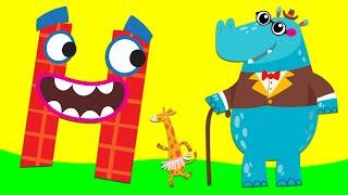 H for Hippo - Alphabet Phonics - Learn to Read - Letter Sounds with Animals