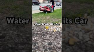 Water Bottle Hits Car  #fail #lawncare #grass #mower #mowing #zeroturn #walkbehind #water #bottle
