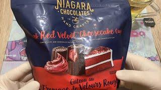 [ASMR] NIAGARA CHOCOLATES DARK RED VELVET CHEESECAKE CUPS Candy