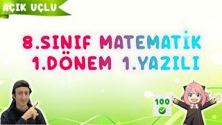 8. Sınıf Matematik 1. Dönem 1. Yazılı | 2023