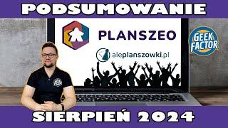 Podsumowanie Sierpnia 2024 | AlePlanszowki | Planszeo | Promocje Przedsprzedaże | Bestsellery