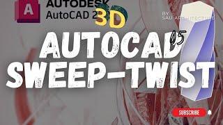 AutoCAD Sweep and Twist Command - AutoCAD 3D #autocad #autocad3d #architecture