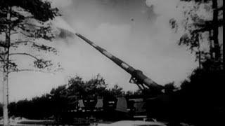 German Railroad Guns in Action Near Verdun, France WW2 Artillery Footage with Sound