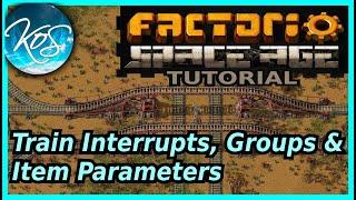 How Train Interrupts Work, Train Groups, & Item Parameters Tutorial - Factorio Space Age DLC/2.0