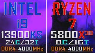 INTEL i9 13900KS (DDR4 - 4000MHz) vs RYZEN 7 5800X3D (DDR4 - 4000MHz) || PC GAMES TEST ||