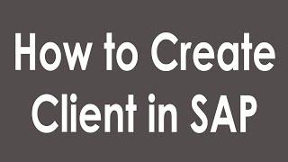 Create New Client in SAP | SAP Client Create | Create Client With SCC4 in SAP