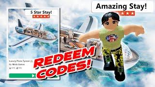 ️ ALL NEW REDEEM CODES for Roblox Luxury Plane Tycoon! (2025) ️