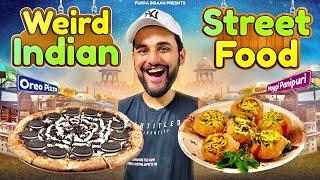 Trying WEIRD INDIAN STREET FOOD Challenge !! *MAGGI + Golgappe*