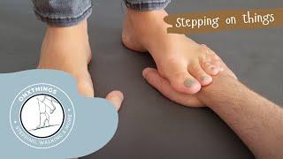 ASMR stepping on things | girlfriend trampling hands with bare feet