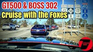 2012 Boss 302 and GT500 invade Foxbody Mustang Cruise