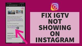 How To Fix IGTV Not Showing On Instagram (2023) | Why Instagram IGTV Option Not Showing (Solved)