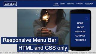 Responsive Navigation Bar using HTML and CSS only | Responsive Menu Bar [HTML] [CSS]