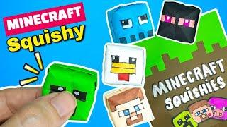 Origami MINECRAFT Paper Squishy (DIY paper fidget toy)