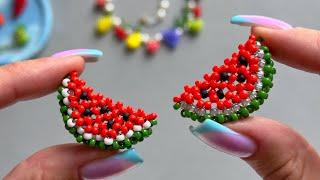 How to make a 3D beaded watermelon . Beading tutorial