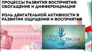 Основные процессы развития восприятия: обогащение и дифференциация  Роль двигательной активности в