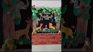 DIY budget friendly jungle theme backdrop. #project #artandcraft #diy