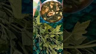 Pumpkin leaves with fish curry recipe village style #shorts