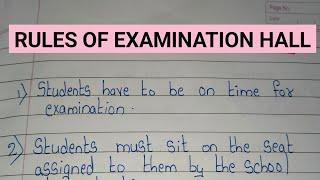 RULES FOR EXAMINATION HALL/ Rules for the Students in the Examination Hall